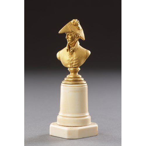 Miniature English Regency Ormolu Bronze Bust of the Duke of Wellington